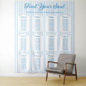 Tenture Plan de table de mariage rayé bleu côtier (En situation)