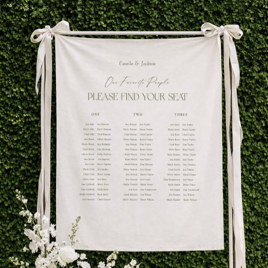 Tenture Plan de table de mariage vert sauge