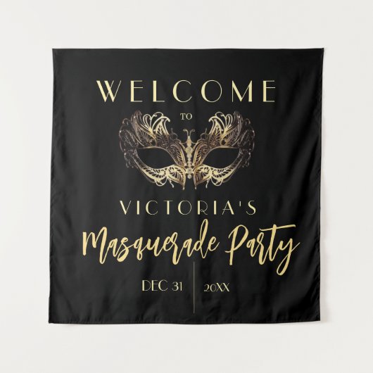 Tenture Planches de mousse pour fête d'anniversaire masqué (Devant)