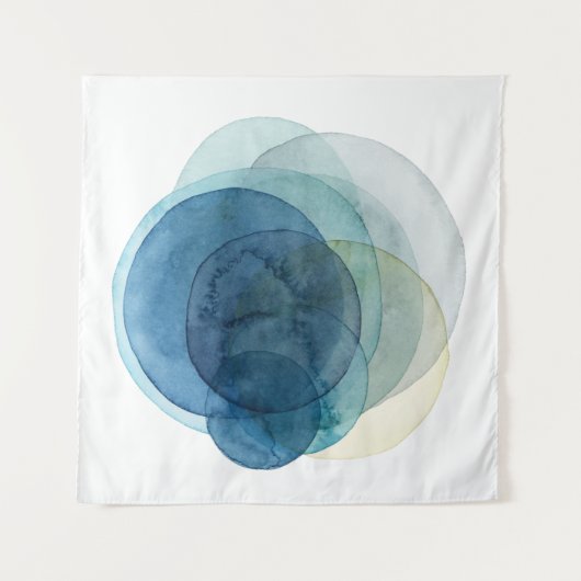 Tenture Planètes en évolution - Cercles d'aquarelle (Devant (Horizontal))