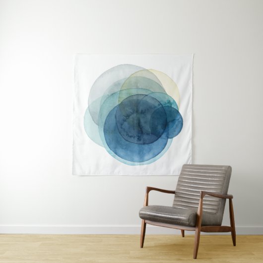 Tenture Planètes en évolution - Cercles d'aquarelle (En situation)