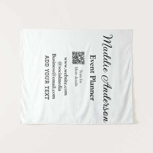 Tenture Planificateur d'événements ajouter nom Code QR dét (Devant (Horizontal))