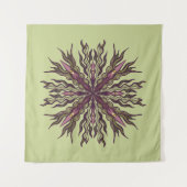 Tenture Plante à œil psychédélique - Mandala botanique sur (Devant (Horizontal))