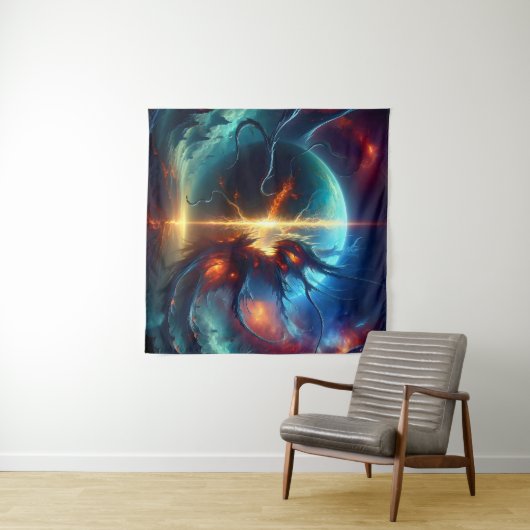 Tenture Plante Alien de découpage planétaire (En situation (horizontale))