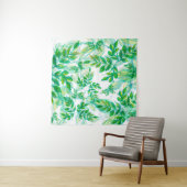 Tenture plante de nature motif feuille vert (En situation)