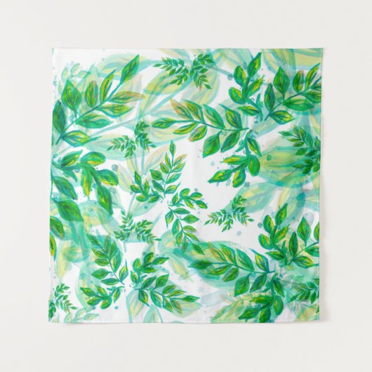 Tenture plante de nature motif feuille vert (Devant)