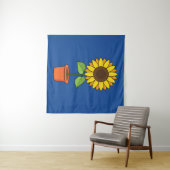 Tenture Plante de tournesol dans un pot (En situation (horizontale))