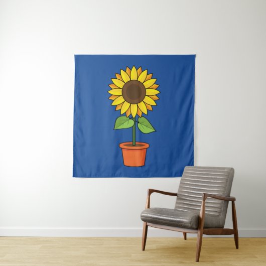 Tenture Plante de tournesol dans un pot (En situation)