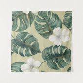 Tenture Plantes d'aquarelle tropicale : motif transparent. (Devant (Horizontal))