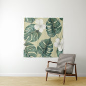 Tenture Plantes d'aquarelle tropicale : motif transparent. (En situation)