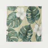 Tenture Plantes d'aquarelle tropicale : motif transparent. (Devant)