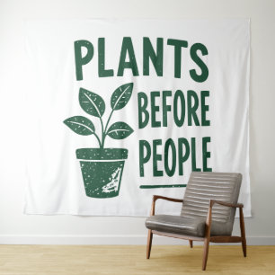 Tenture Plantes drôles avant les gens Art de tampon à encr