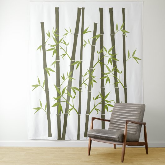 Tenture Plantes naturels verts en bambou (En situation)