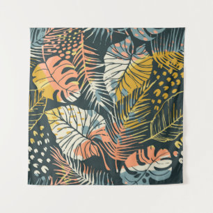 Tenture Plantes tropicaux : motif artistique abstrait.