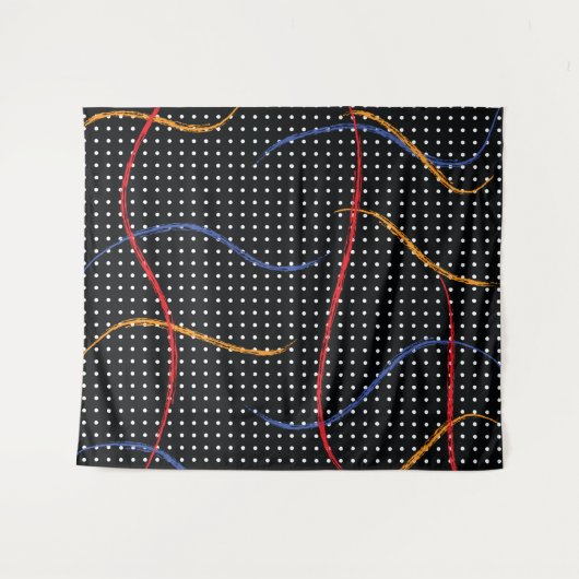 Tenture Plaque et points de peinture rétro (Devant (Horizontal))