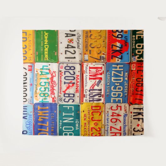 Tenture Plaques d'immatriculation des États-Unis Art Améri (Devant (Horizontal))