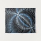 Tenture Plastique bleu gris 3D Fractal Art moderne Abstrai (Devant (Horizontal))