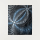 Tenture Plastique bleu gris 3D Fractal Art moderne Abstrai (Devant)
