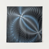 Tenture Plastique bleu gris 3D Fractal Art moderne Abstrai (Devant (Horizontal))