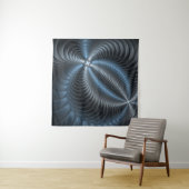 Tenture Plastique bleu gris 3D Fractal Art moderne Abstrai (En situation (horizontale))