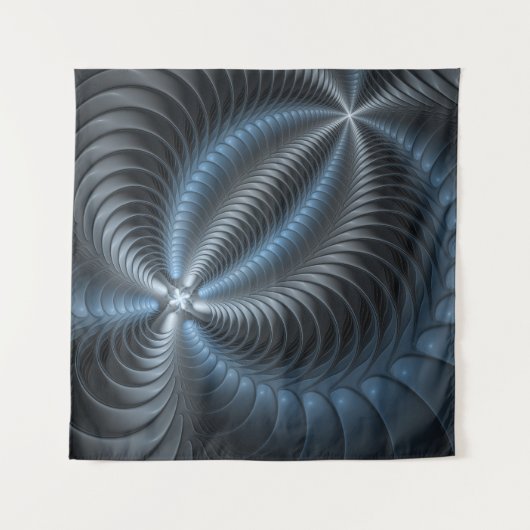 Tenture Plastique bleu gris 3D Fractal Art moderne Abstrai (Devant)