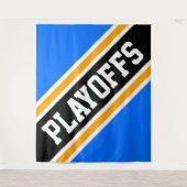 Tenture PLAYOFFS Bleu Clair Noir Orange Rayures Fond (Devant)