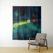 Tenture Pluie Vert pointillé (En situation)