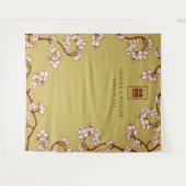 Tenture Plum Blossoms Double Xi Mariage chinois Arrière-pl (Devant (Horizontal))