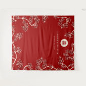 Tenture Plum Blossoms Double Xi Mariage chinois Arrière-pl (Devant (Horizontal))