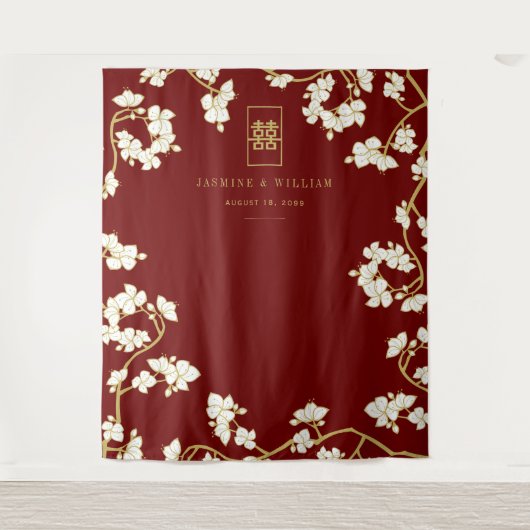 Tenture Plum Blossoms Double Xi Mariage chinois Arrière-pl (Devant)