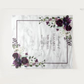 Tenture Plum violet or Aquarelle marbre Mariage photo (Devant (Horizontal))