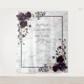 Tenture Plum violet or Aquarelle marbre Mariage photo (Devant)