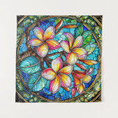 Tenture Plumeria en verre tendu (Devant (Horizontal))