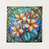 Tenture Plumeria en verre tendu (Devant)