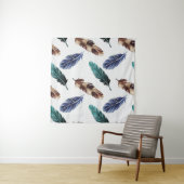 Tenture Plumes colorées Texture tribale (En situation (horizontale))