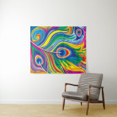 Tenture Plumes de paon Art Abstrait (En situation (horizontale))