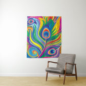 Tenture Plumes de paon Art Abstrait (En situation)