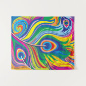 Tenture Plumes de paon Art Abstrait (Devant (Horizontal))