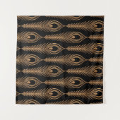 Tenture Plumes de Paon, Motif Oriental Luxueux. (Devant (Horizontal))