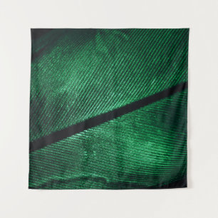 Tenture Plumes Vertes, Belle Texture Motif.
