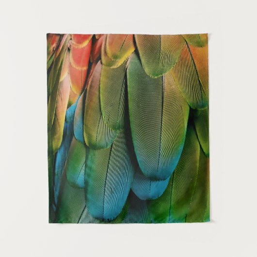 Tenture Plumes vertes et bleues (Devant)