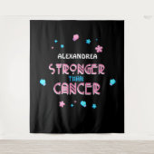 Tenture Plus fort que le cancer | Toile de fond de surviva (Devant)