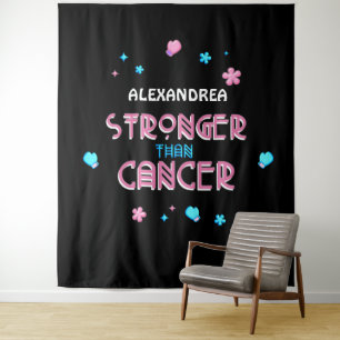 Tenture Plus fort que le cancer Toile de fond pour survi