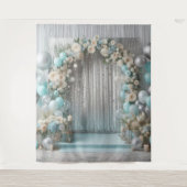 Tenture Plutôt Turquoise Arche de ballon floral suspendu (Devant)