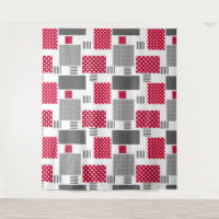 Pneuka rouge gris patchwork sur arrière - plan bla