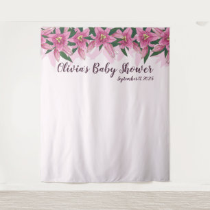 Tenture Poêles en fleurs roses Top Line Baby shower fond