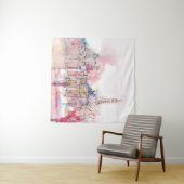 Tenture Point d'orgue de Paris avec aquarelle par temps de (En situation (horizontale))