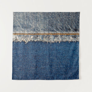 Tenture Pointe droite avec fil orange sur le den blanchi