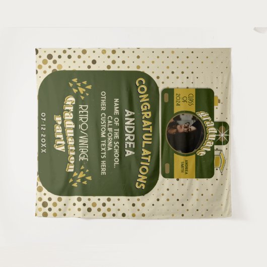 Tenture Points d'art de l'appareil photo rétro mignonne ar (Devant (Horizontal))