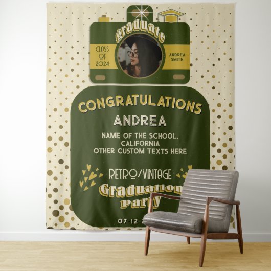 Tenture Points d'art de l'appareil photo rétro mignonne ar (En situation)